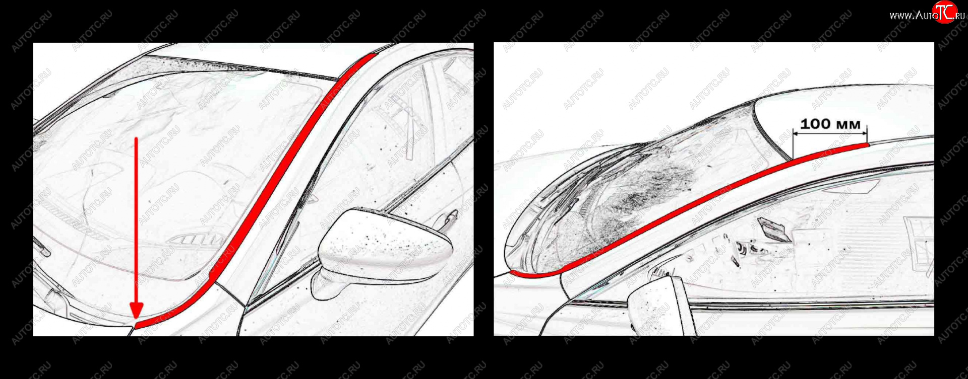 1 699 р. Водостоки лобового стекла Стрелка 11 Mazda 6 GH рестайлинг лифтбэк (2010-2012)  с доставкой в г. Пермь