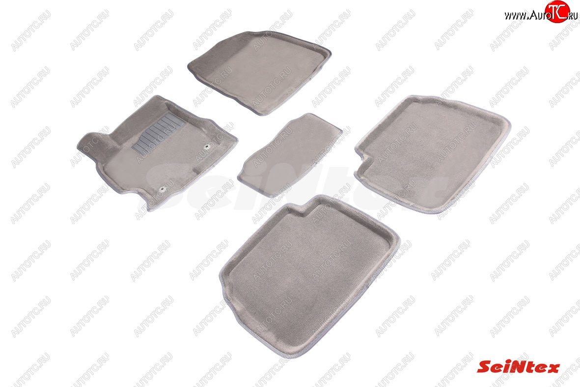 7 049 р. Текстильные коврики в салон SEINTEX 3D  Mazda 6  GH (2007-2012) дорестайлинг лифтбэк, дорестайлинг седан, дорестайлинг универсал, рестайлинг лифтбэк, рестайлинг седан, рестайлинг универсал (серые)  с доставкой в г. Пермь
