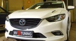 47 899 р. Капот пластиковый (с прорезаными жабрами) SkyActivSport MV-Tuning Mazda 6 GJ дорестайлинг седан (2012-2015) (Неокрашенный)  с доставкой в г. Пермь. Увеличить фотографию 6