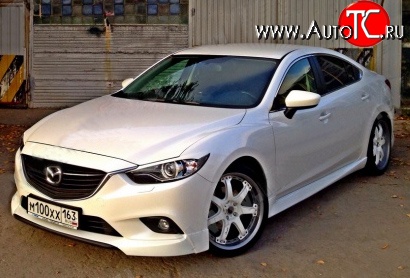 7 899 р. Накладки на передний бампер SkyActivSport Mazda 6 GJ дорестайлинг седан (2012-2015) (Неокрашенная)  с доставкой в г. Пермь