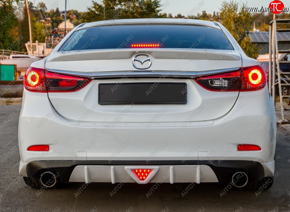 12 699 р. Диффузор заднего бампера Sport v2 Mazda 6 GJ дорестайлинг седан (2012-2015) (Неокрашенный)  с доставкой в г. Пермь