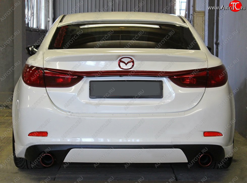 10 899 р. Диффузор заднего бампера Sport v3  Mazda 6  GJ (2015-2018) 1-ый рестайлинг седан (Неокрашенная)  с доставкой в г. Пермь
