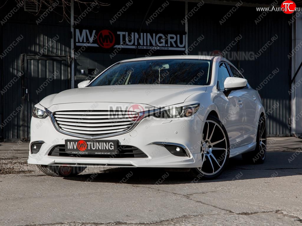 7 899 р. Решетка радиатора (Supreme с пакетом Plus и Executive, Grand Touring) MV tuning Mazda 6 GJ дорестайлинг седан (2012-2015) (Неокрашенная)  с доставкой в г. Пермь