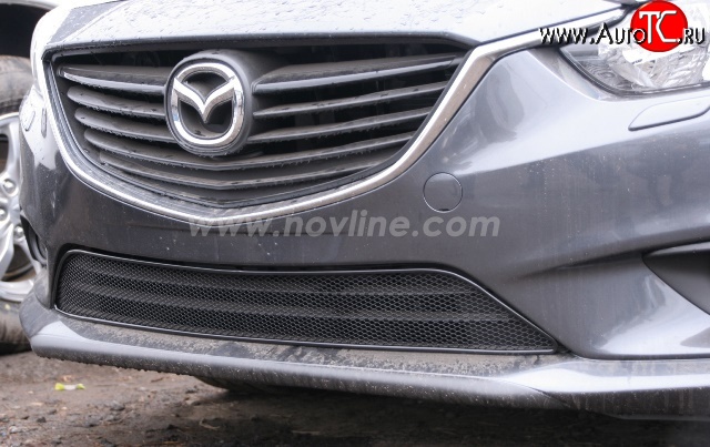1 619 р. Сетка на бампер Novline Mazda 6 GJ дорестайлинг седан (2012-2015)  с доставкой в г. Пермь