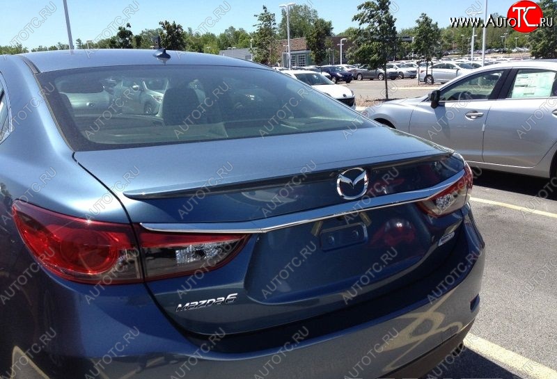 4 089 р. Лип спойлер SKYACTIV Mazda 6 GJ дорестайлинг седан (2012-2015) (Неокрашенный)  с доставкой в г. Пермь