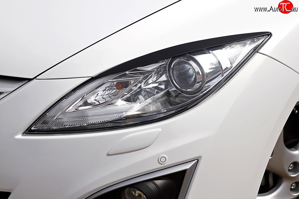 579 р. Реснички на фары RA Mazda 6 GH рестайлинг седан (2010-2012) (Неокрашенные)  с доставкой в г. Пермь