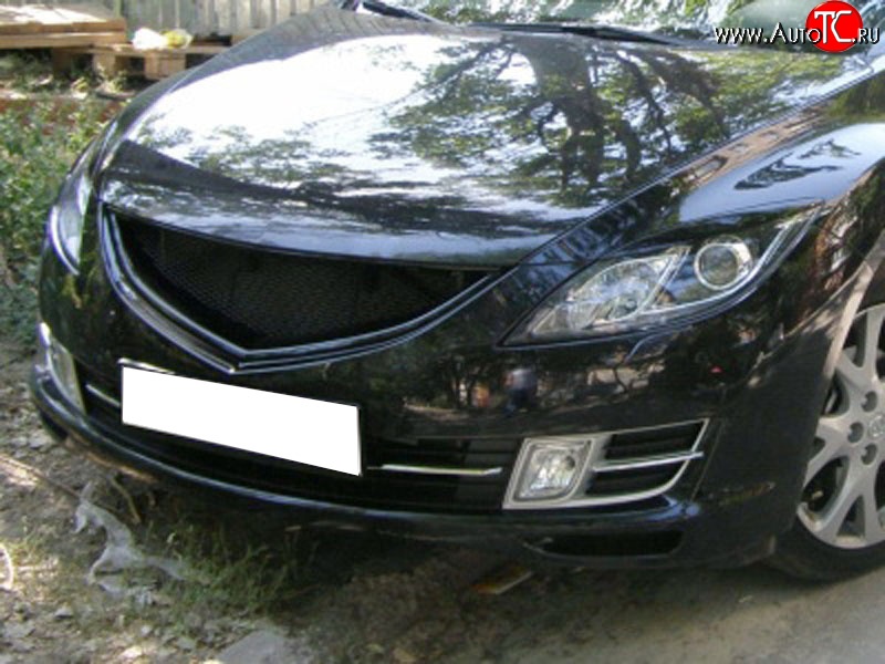 1 499 р. Решётка радиатора Racing Mazda 6 GH дорестайлинг седан (2007-2010) (Неокрашенная)  с доставкой в г. Пермь