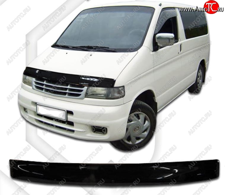 1 999 р. Дефлектор капота CA-Plastic Mazda Bongo Friendee (1995-2005) (Classic черный, Без надписи)  с доставкой в г. Пермь