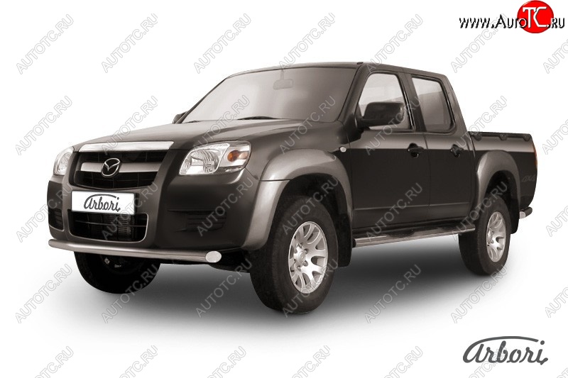 10 709 р. Защита заднего бампера Arbori (нержавейка, 1 труба d57 mm). Mazda BT-50 (2006-2011)  с доставкой в г. Пермь
