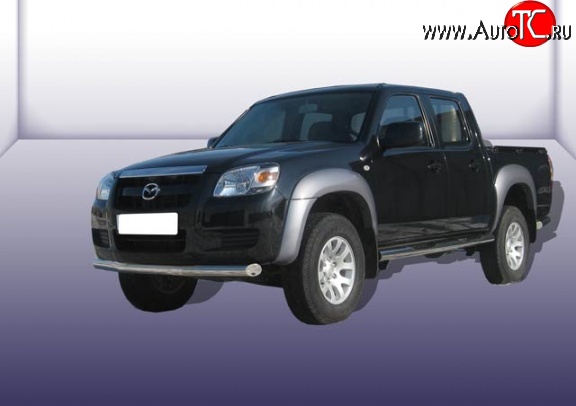 10 899 р. Одинарная защита переднего бампера из трубы диаметром 57 мм Slitkoff Mazda BT-50 (2006-2011) (Нержавейка, Полированная)  с доставкой в г. Пермь