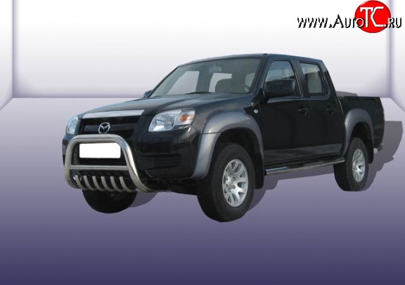 36 999 р. Усиленная защита переднего бампера с защитой картера Slitkoff  Mazda BT-50 (2006-2011) (Нержавейка, Полированная)  с доставкой в г. Пермь