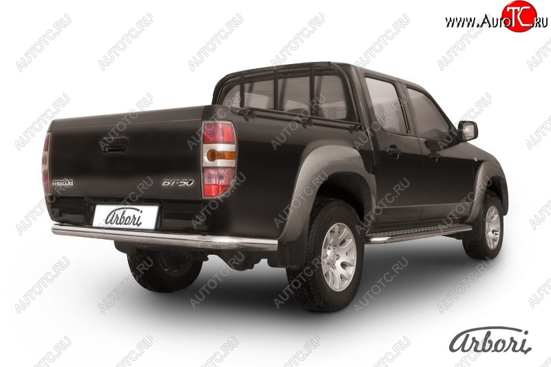 13 319 р. Защита заднего бампера Arbori (нержавейка, 1 труба d76 mm). Mazda BT-50 (2006-2011)  с доставкой в г. Пермь