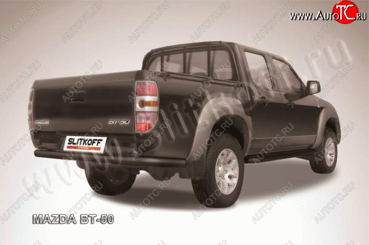 9 449 р. Защита задняя Slitkoff Mazda BT-50 (2006-2011) (Цвет: серебристый)  с доставкой в г. Пермь