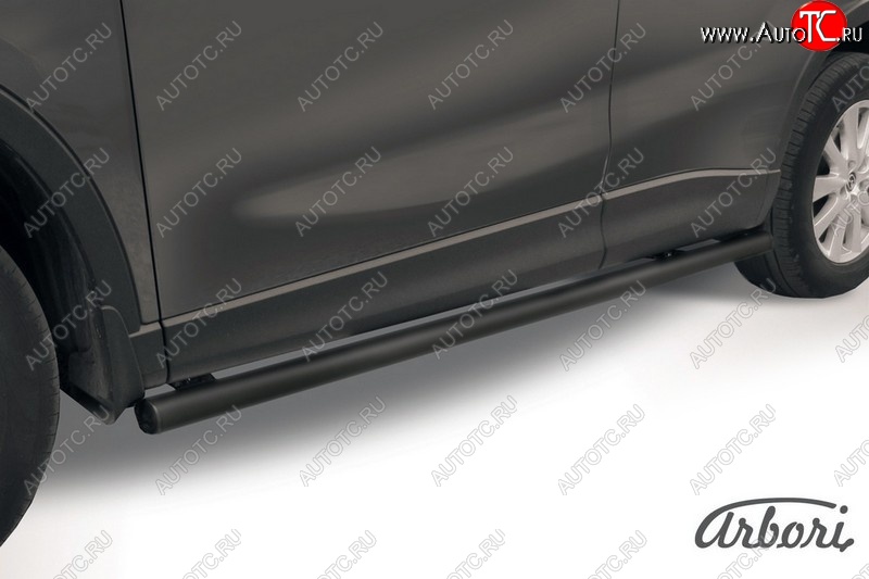 6 839 р. Защита штатных порогов Arbori (черная, d57 mm). Mazda CX-5 KE рестайлинг (2015-2017)  с доставкой в г. Пермь
