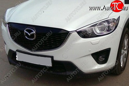 1 299 р. Реснички на фары Tuning-Sport v2 Mazda CX-5 KE дорестайлинг (2011-2014) (Неокрашенные)  с доставкой в г. Пермь