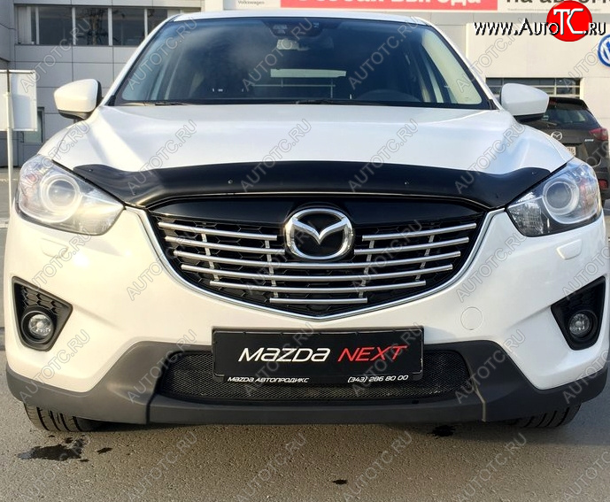 3 299 р. Дефлектор капота SIM  Mazda CX-5  KE (2011-2017) дорестайлинг, рестайлинг  с доставкой в г. Пермь