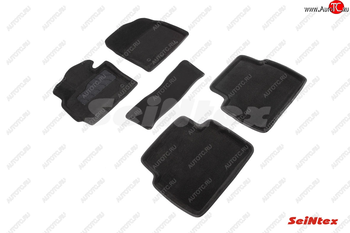 5 449 р. Комплект 3D ковриков в салон (ворсовые / чёрные) Seintex Mazda CX-5 KE дорестайлинг (2011-2014)  с доставкой в г. Пермь