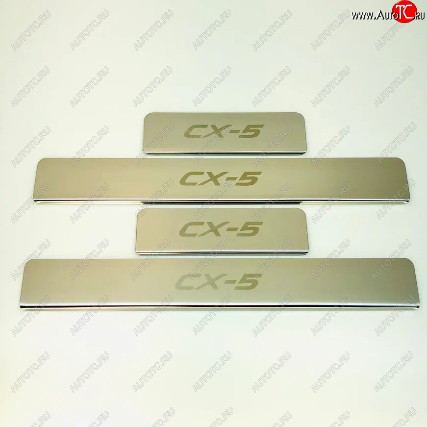 2 179 р. Накладки порожков салона INOX Mazda CX-5 KE рестайлинг (2015-2017) (Нержавеющая сталь)  с доставкой в г. Пермь