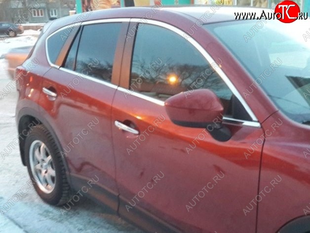 2 849 р. Накладки на нижнюю часть окон дверей СТ Mazda CX-5 KE дорестайлинг (2011-2014) (Неокрашенные)  с доставкой в г. Пермь