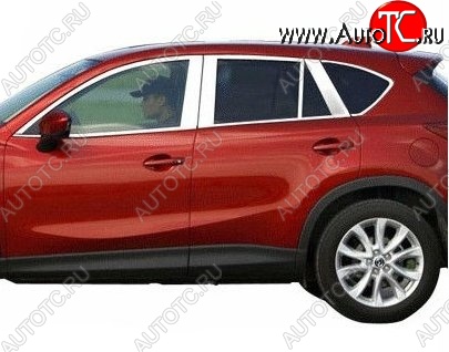6 449 р. Накладки на верхнюю часть окон дверей СТ Mazda CX-5 KE дорестайлинг (2011-2014) (Неокрашенные)  с доставкой в г. Пермь