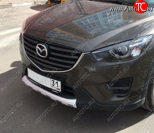 2 349 р. Накладка на передний бампер СТ v4 v4 Mazda CX-5 KE дорестайлинг (2011-2014) (Неокрашенная)  с доставкой в г. Пермь