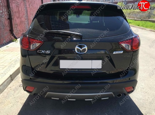 2 749 р. Накладка на задний бампер СТ v2 v2 Mazda CX-5 KE дорестайлинг (2011-2014) (Неокрашенная)  с доставкой в г. Пермь