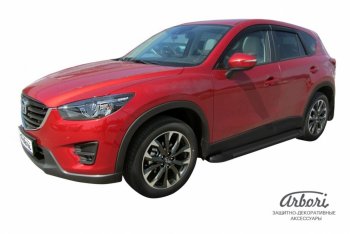 11 609 р. Порожки для ног Arbori Optima Black Mazda CX-5 KE рестайлинг (2015-2017)  с доставкой в г. Пермь. Увеличить фотографию 2