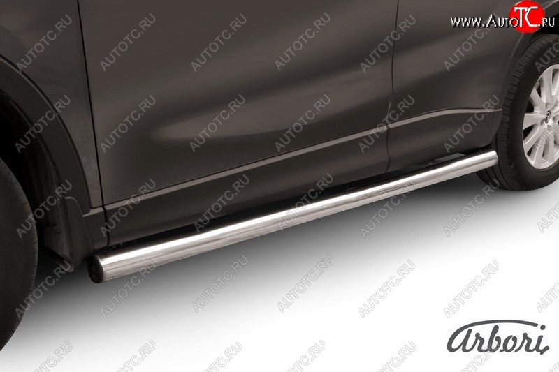 18 719 р. Защита штатных порогов Arbori (нержавейка, d76 mm). Mazda CX-5 KE рестайлинг (2015-2017)  с доставкой в г. Пермь
