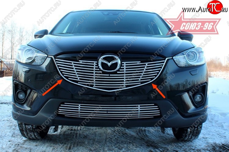 8 684 р. Декоративный элемент решетки радиатора Souz-96 (d10) Mazda CX-5 KE дорестайлинг (2011-2014)  с доставкой в г. Пермь