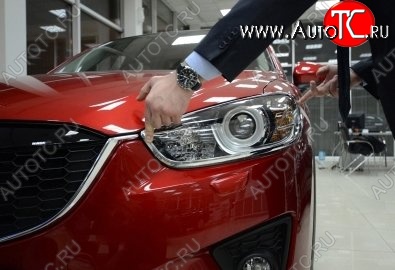 1 999 р. Реснички на фары CT Mazda CX-5 KE дорестайлинг (2011-2014) (Неокрашенные)  с доставкой в г. Пермь