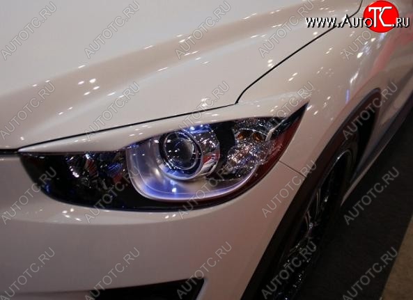 4 149 р. Реснички на фары DUCKS GARDEN Mazda CX-5 KE дорестайлинг (2011-2014) (Неокрашенные)  с доставкой в г. Пермь