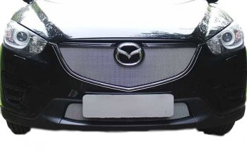 Защитная сетка радиатора Russtal Mazda CX-5  KE (2015-2017) рестайлинг (Верхняя чёрная)