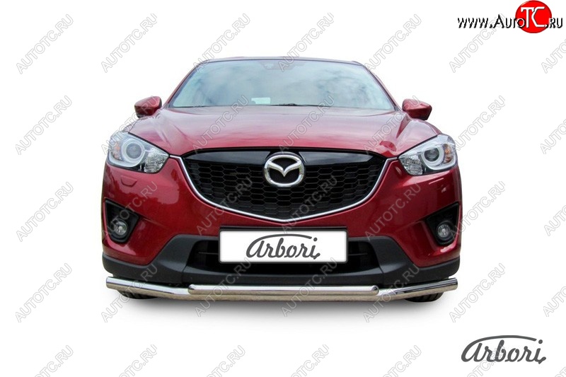15 182 р. Защита переднего бампера Arbori (нержавейка, 2 трубы d57 и 42 mm) Mazda CX-5 KE рестайлинг (2015-2017)  с доставкой в г. Пермь