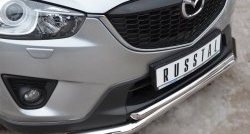 16 849 р. Защита переднего бампера (2 трубыØ63 и 42 мм, нержавейка) SLITKOFF Mazda CX-5 KE рестайлинг (2015-2017)  с доставкой в г. Пермь. Увеличить фотографию 2