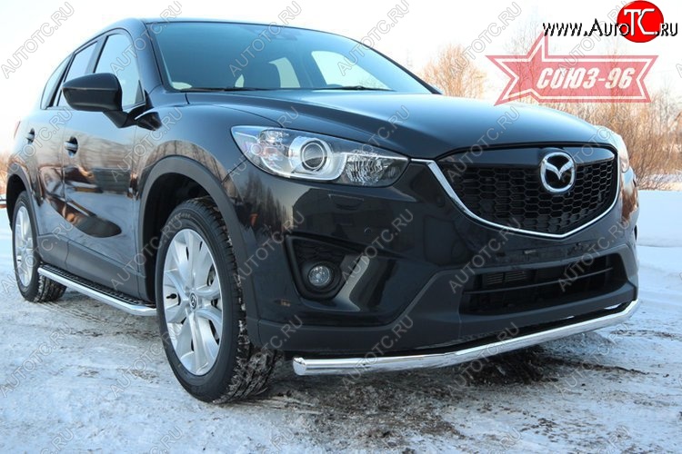16 424 р. Защита переднего бампера одинарная Souz-96 (d60) Mazda CX-5 KE дорестайлинг (2011-2014)  с доставкой в г. Пермь
