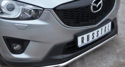13 949 р. Одинарная защита переднего бампера диаметром 42 мм SLITKOFF Mazda CX-5 KE рестайлинг (2015-2017)  с доставкой в г. Пермь. Увеличить фотографию 2