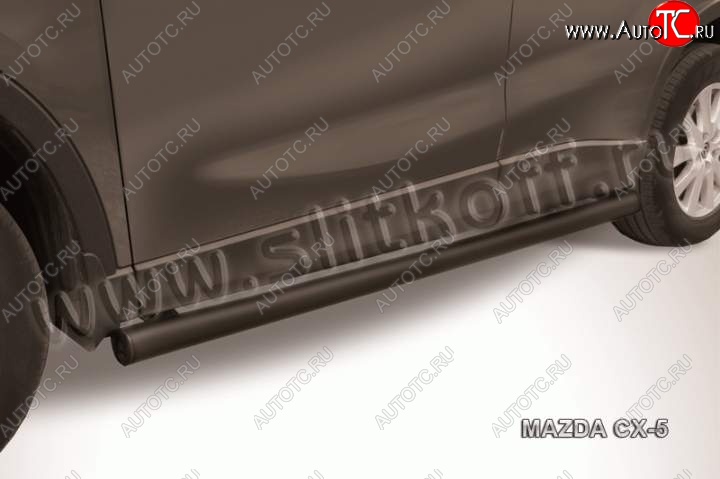 12 349 р. Защита порогов Slitkoff Mazda CX-5 KE рестайлинг (2015-2017) (Цвет: серебристый)  с доставкой в г. Пермь