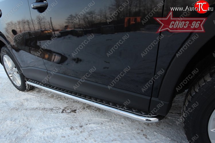 1 052 р. Защита порогов с листом Souz-96 (d42). Mazda CX-5 KE рестайлинг (2015-2017)  с доставкой в г. Пермь