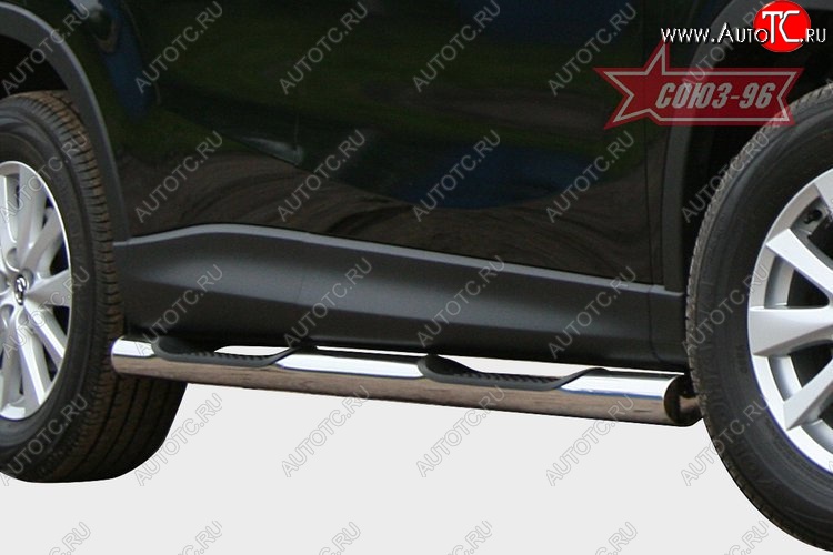 24 434 р. Защита порогов с проступью Souz-96 (d76) Mazda CX-5 KE дорестайлинг (2011-2014)  с доставкой в г. Пермь