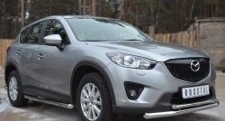 70 999 р. Защита порогов из круглой трубы диаметром 63 мм Russtal Mazda CX-5 KE рестайлинг (2015-2017) (Защита порогов с со скосами на торцах (вариант 1))  с доставкой в г. Пермь. Увеличить фотографию 4