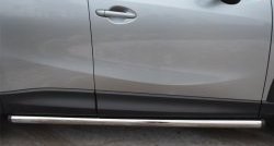 70 999 р. Защита порогов из круглой трубы диаметром 63 мм Russtal Mazda CX-5 KE рестайлинг (2015-2017) (Защита порогов с со скосами на торцах (вариант 1))  с доставкой в г. Пермь. Увеличить фотографию 5