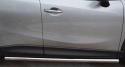 70 999 р. Защита порогов из круглой трубы диаметром 63 мм Russtal Mazda CX-5 KE рестайлинг (2015-2017) (Защита порогов с со скосами на торцах (вариант 1))  с доставкой в г. Пермь. Увеличить фотографию 9