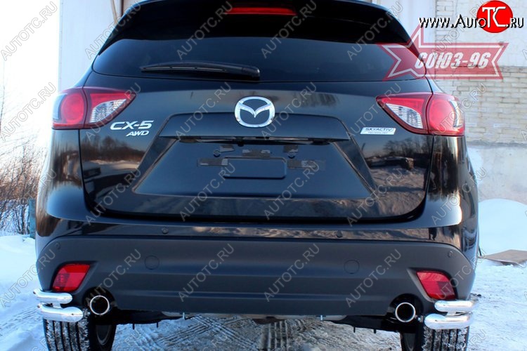 22 409 р. Защита заднего бампера из боковых уголков Souz-96 (d60/42)  Mazda CX-5  KE (2011-2017) дорестайлинг, рестайлинг  с доставкой в г. Пермь
