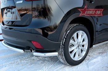 Защита заднего бампера из боковых уголков Souz-96( d60) Mazda CX-5  KE (2011-2017) дорестайлинг, рестайлинг