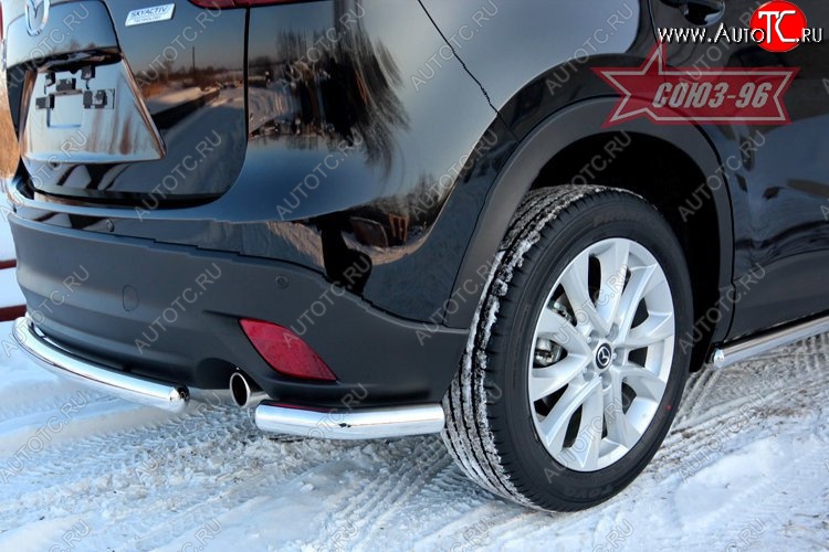 14 849 р. Защита заднего бампера из боковых уголков Souz-96( d60)  Mazda CX-5  KE (2011-2017) дорестайлинг, рестайлинг  с доставкой в г. Пермь
