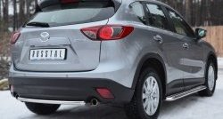 11 549 р. Одинарная защита заднего бампера из трубы диаметром 42 мм SLITKOFF  Mazda CX-5  KE (2011-2017) дорестайлинг, рестайлинг  с доставкой в г. Пермь. Увеличить фотографию 4