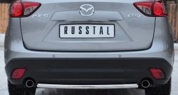 Одинарная защита заднего бампера из трубы диаметром 42 мм SLITKOFF Mazda CX-5  KE (2011-2017) дорестайлинг, рестайлинг