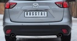 12 949 р. Одинарная защита заднего бампера из трубы диаметром 63 мм SLITKOFF  Mazda CX-5  KE (2011-2017) дорестайлинг, рестайлинг  с доставкой в г. Пермь. Увеличить фотографию 2