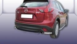 Защита заднего бампера из двух боковых уголков диаметром 57 мм Slitkoff Mazda CX-5  KE (2011-2017) дорестайлинг, рестайлинг