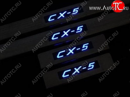 4 299 р. Накладки на порожки автомобиля СТ Mazda CX-5 KE рестайлинг (2015-2017)  с доставкой в г. Пермь